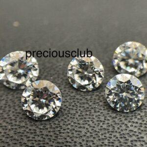Moissanite Round 6 mm E-F White Color Brilliant Cut Vs Purity