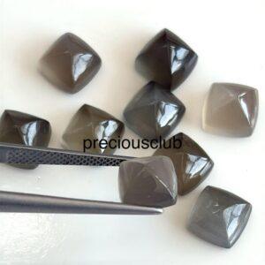 Natural 8mm Grey Moonstone Sugar Loaf Cabochon - AAA Quality Superior Quality