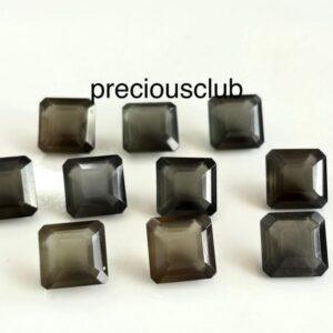 Natural 10mm Asscher Cut Grey Moonstone AAA Quality - Loose Gemstone for Jewelry Making