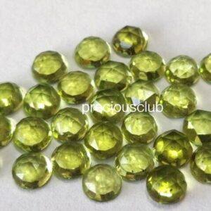 Natural Natural Peridot Round Rose cut 4mm - Loose Gemstone AAA Top Quality