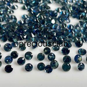 Natural Only Heated 3.25 mm Blue Teal Sapphire Round Brilliant Cut  - AAA Quality