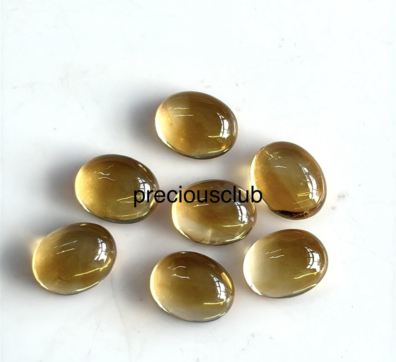 Natural Yellow Citrine Oval 8x10mm Cabochon - Loose Citrine AAA Top Quality